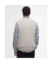 Men's Barbour Navar Knitted Vest - Washed Stone