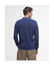 Men's Barbour Holt Waffle Knitted Polo Shirt - Oceana