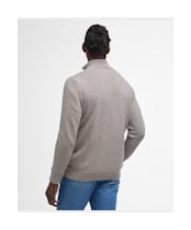 Men's Barbour Cotton Tainsbury Half Zip Sweater - Stone