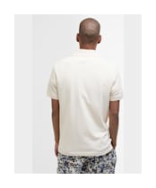 Men's Barbour Tartan Pique Polo Shirt - Antique White