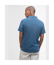 Men's Barbour Lightweight Short Sleeve Sports Cotton Polo Shirt - Dusk Blue