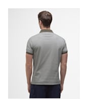 Men's Barbour Shell Printed Short Sleeve Cotton Polo Shirt - Uniform Green