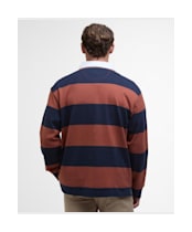 Men's Barbour Broome Rugby Shirt - Navy / Rust