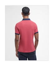 Men's Barbour Lynmouth Tipped Tailored Fit Polo Shirt - Red Spice