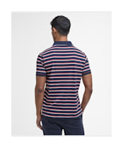 Men's Barbour Ashill Striped Tailored Fit Polo Shirt - Navy