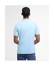 Men's Barbour Drayton Linen Tailored Fit Polo Shirt - Pale Sky