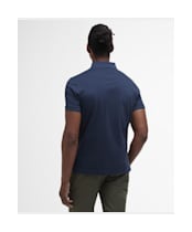 Men's Barbour Premium Tartan Pique Polo Shirt - Navy
