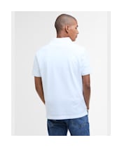 Men's Barbour Premium Tartan Pique Polo Shirt - White