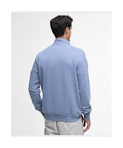Men's Barbour International Ewan Half Zip Funnel Neck - Washed Blue
