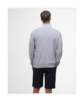 Men's Barbour Pique Interlock Half Zip Sweatshirt - Grey Marl