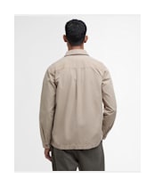 Men's Barbour Glendale Zip Through Cotton Overshirt - Washed Stone