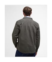 Men's Barbour Lingfield Canvas Overshirt - Fern
