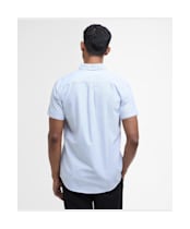 Men's Barbour Striped Oxtown Short Sleeve Tailored Fit Cotton Shirt - Navy