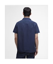 Men's Barbour International Kenneth Garment Dye Short Sleeve Shirt - Navy