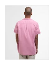 Men's Barbour Garment Dyed Nelson Short Sleeve Regular Fit Shirt - True Pink