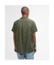 Men's Barbour Garment Dyed Nelson Short Sleeve Regular Fit Shirt - Light Sage