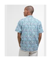 Men's Barbour Devon Printed Summer Fit Shirt - Dusk Blue