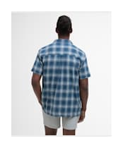 Men's Barbour Fairlands Short Sleeve Regular Fit Check Shirt - Dusk Blue