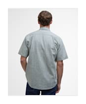 Men's Barbour Nelson Short Sleeve Linen Blend Regular Fit Shirt - Olive