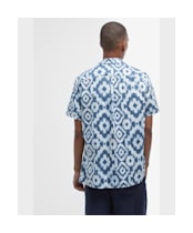Men's Barbour Homelane Printed Short Sleeve Relaxed Fit Shirt - Navy