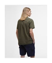 Men's Barbour Holywell Poplin Short Sleeve Relaxed Fit Shirt - Light Sage