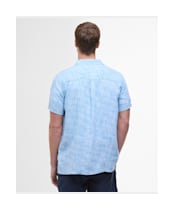 Men's Barbour Deveron Slub Short Sleeve Regular Fit Shirt - Lead