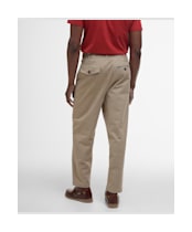 Men's Barbour Washed Stretch Twill Relaxed Fit Trouser - Washed Stone