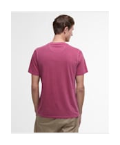 Men's Barbour Garment Dyed Tee - Washed Raspberry