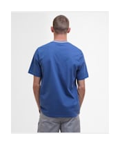 Men's Barbour International Central Logo Tipped T-Shirt - North Sea Blue