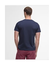 Men's Barbour Tartan Trim Pique T-Shirt - Navy