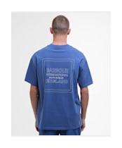 Men's Barbour International Micro Block Graphic Oversized T-Shirt - North Sea Blue