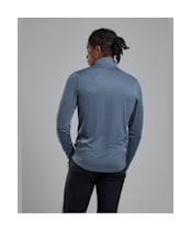 Men's Montane Dart Zip Neck Long Sleeve T-Shirt - Stone Blue