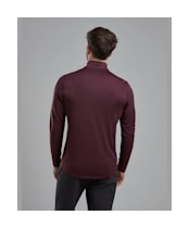 Men's Montane Dart Zip Neck Long Sleeve T-Shirt - Dark Garnet