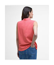 Women's Barbour Bowford Sleeveless Polo Top - Pink Punch