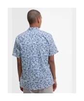 Men's Barbour Jackstone Regular Short Sleeve Printed Summer Shirt - Dark Denim