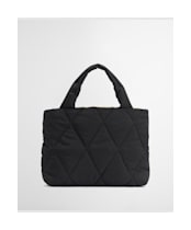 Women's Barbour Mariah Mini Quilted Tote Bag - Black / Classic Tartan