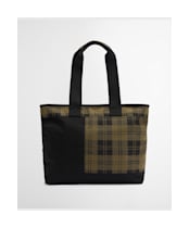 Women's Barbour Mya Patchwork Tote Bag - BLACK/OLIVE CHEC
