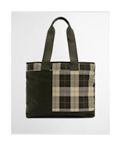 Women's Barbour Mya Patchwork Tote Bag - Sage / Ancient Tartan