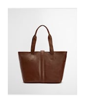 Women's Barbour Alder Leather Tote Bag - Brown