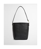 Women's Barbour Cedar Leather Bucket Bag - Black