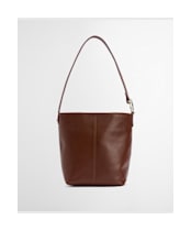 Women's Barbour Cedar Leather Bucket Bag - Brown