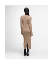 Women's Barbour Anastasia Knitted Midi Dress - Pale Camel