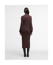 Women's Barbour International Kaia Knitted Midi Dress - Chocolate