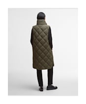 Women's Barbour Bernice Puffer Gilet - Olive / Ancient Tartan