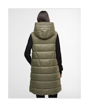 Women's Barbour International Cecilla Puffer Gilet - Dusky Khaki