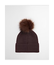 Women's Barbour International Mallory Pom Beanie - Chocolate