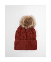 Women's Barbour Penshaw Cable Beanie - Burnt Henna