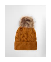 Women's Barbour Penshaw Cable Beanie - Mustard