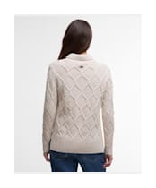 Women's Barbour Burne Roll Neck Knit - NEW OATMEAL