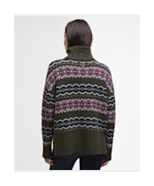 Women's Barbour Helen Knitted Jumper - Olive Multi Patchwork